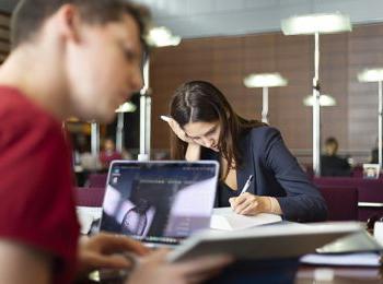 Kent Library - photo of law students studying